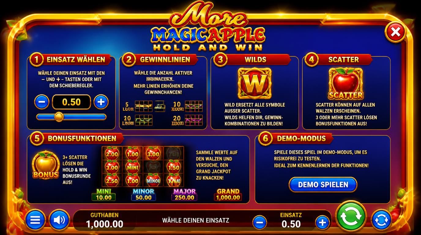 Regelübersicht und Spielmechanik von More Magic Apple Slot 