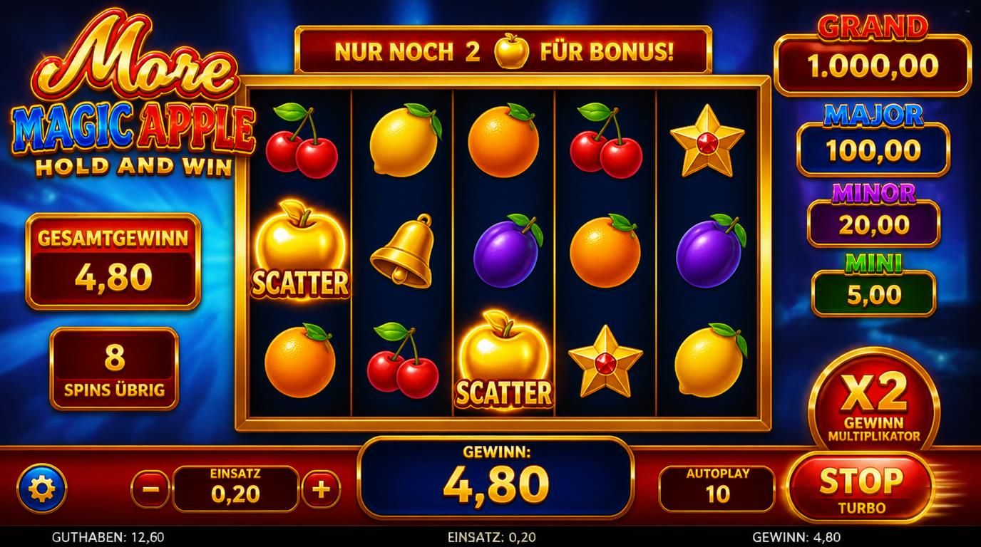 Spannung und Tempo im More Magic Apple Slot deutlich spürbar 